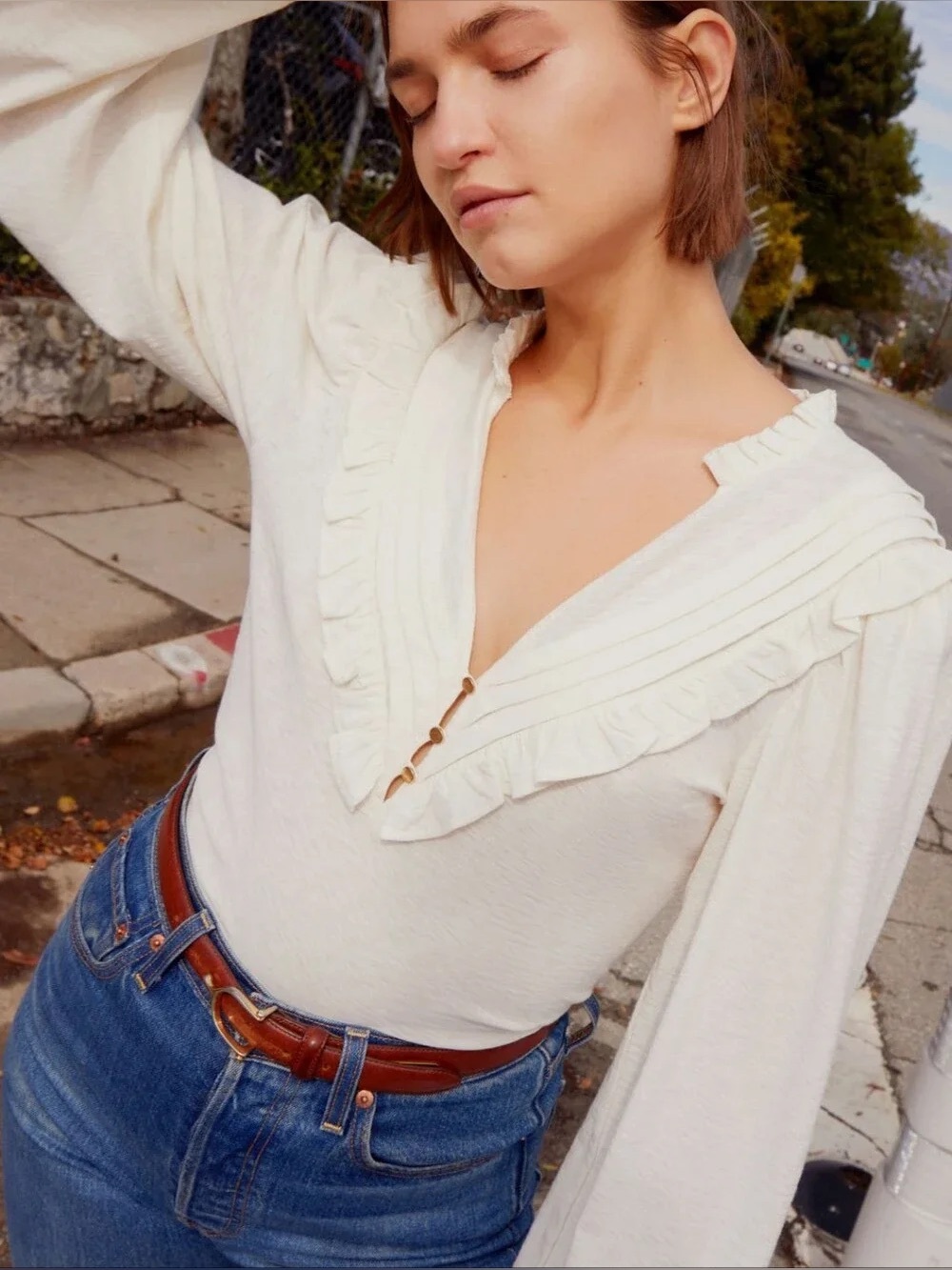 NWT. Nation LTD. Quintana Top. Off White. Size Medium.